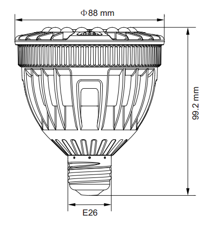 植物生長(zhǎng)燈尺寸圖